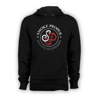 Black hoodie white/red logo | Smoke Proper Rolling Accessories