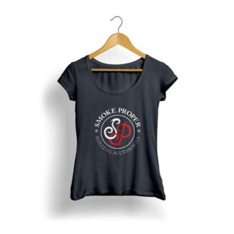 Girls Black T-shirt white/red logo | Smoke Proper Rolling Accessories