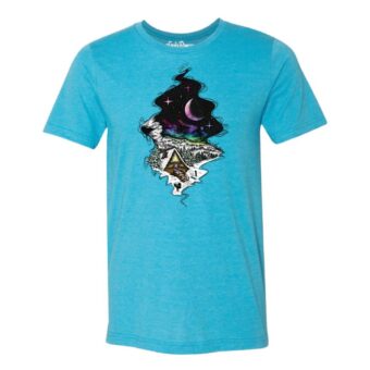 Aqua Blue - Smoke Proper T-shirt Cabin Fever Design (Front)