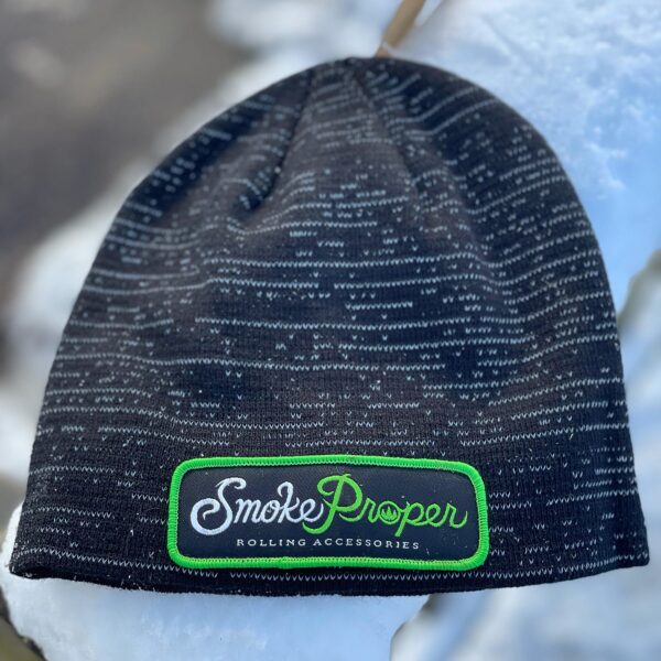 Smoke Proper Beanie in Black with Patch