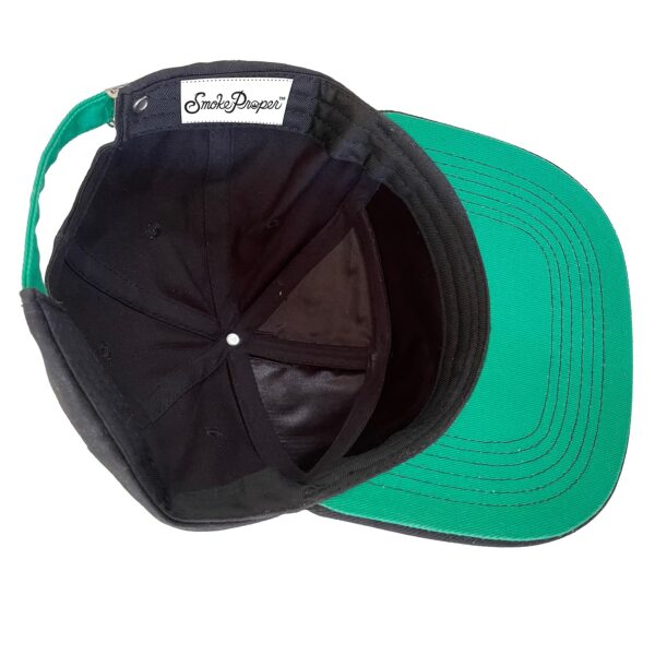 Black Baseball Hat (inside) by Smoke Proper.